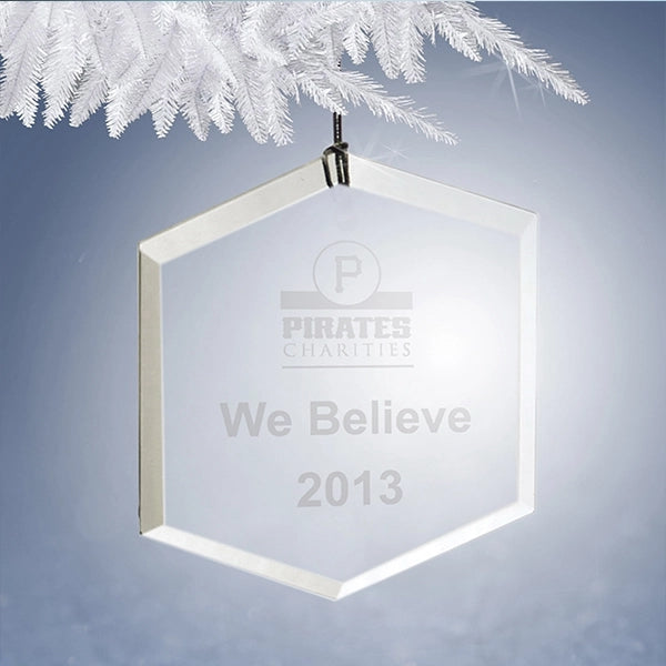 Hexagon Christmas Crystal Ornament