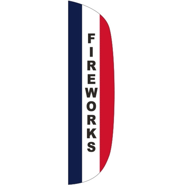 3' x 12' Message Flutter Flag - Fireworks