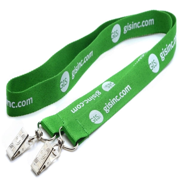 1/2" Custom Open Ended Polyester Lanyard w/ Badge Holder