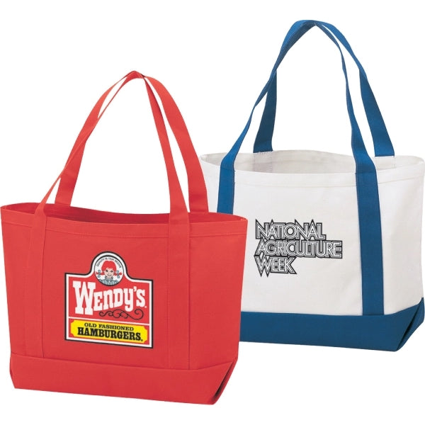 Cotton Canvas Tote Bag Two Tone