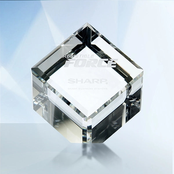 Crystal Cube Paperweight Gift