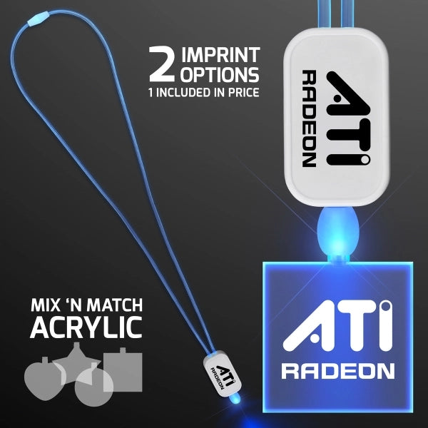 LED Neon Lanyard with Acrylic Square Pendant