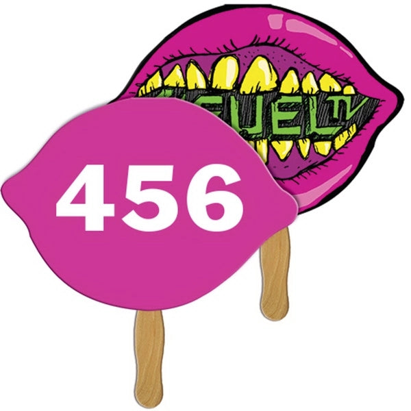 Lemon/Lime Auction Sandwiched Hand Fan Full Color