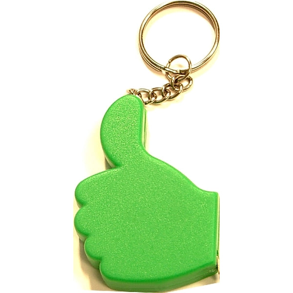 Thumb up tape measure key chain