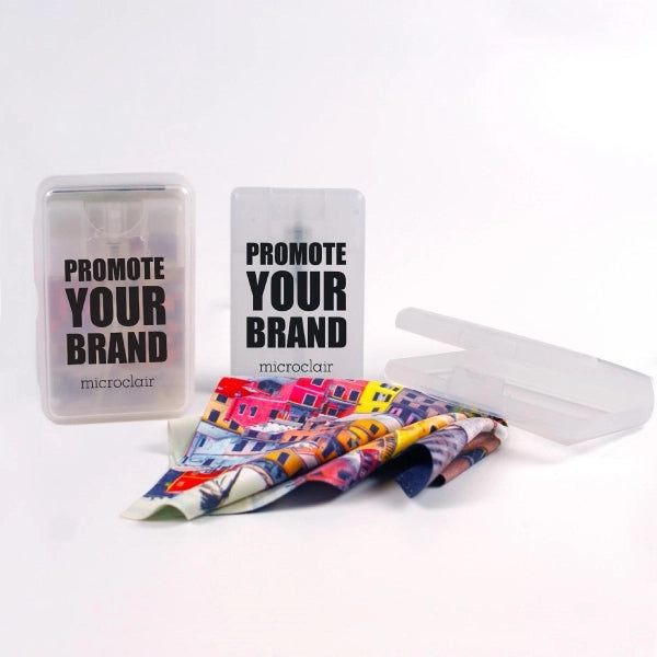 Microfiber cloth 6x6 & cleaner Travel Kit - sub colored caps