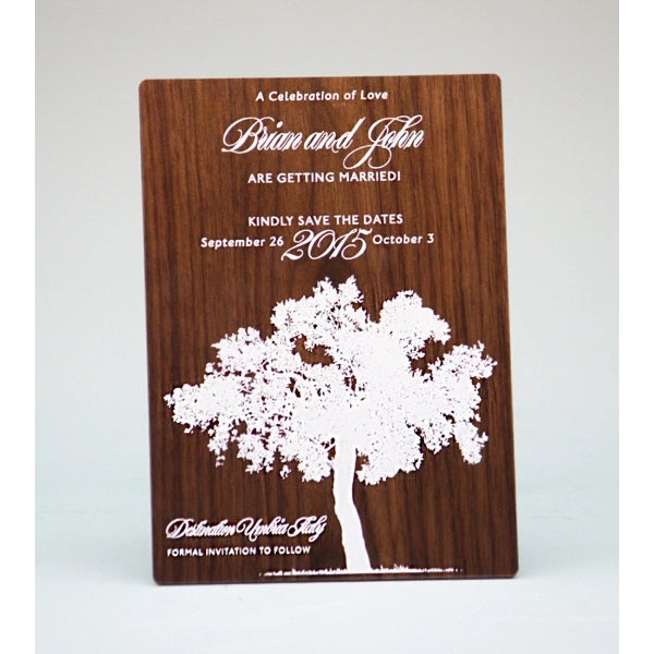 5" x 7" - Hardwood Cards - Invitations - A7