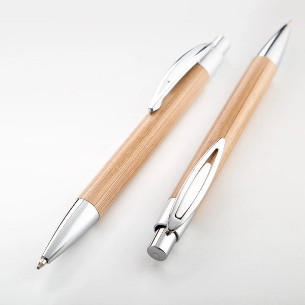Grain Click-Action Bamboo Pen