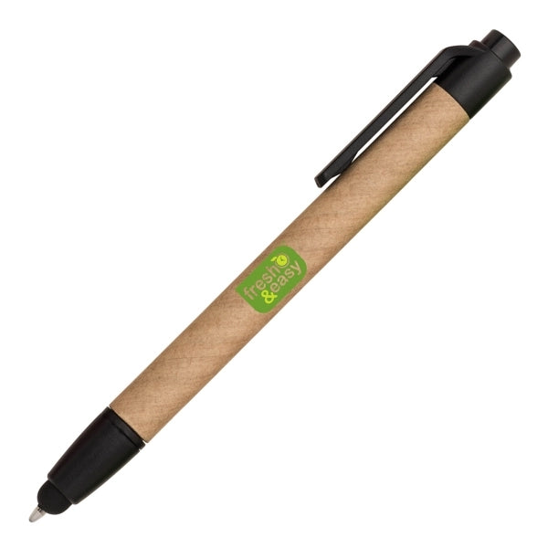 Eco Friendly Recycled Paper Ballpoint Pen W/ Stylus