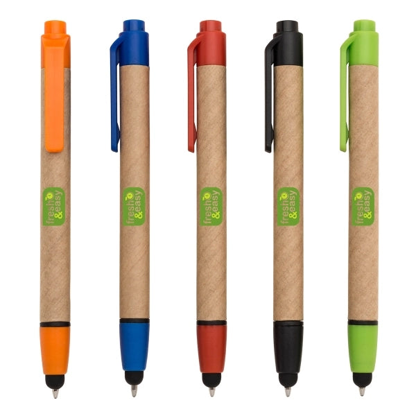 Eco Friendly Recycled Paper Ballpoint Pen W/ Stylus