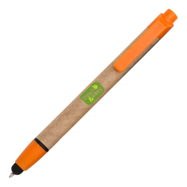 Eco Friendly Recycled Paper Ballpoint Pen W/ Stylus