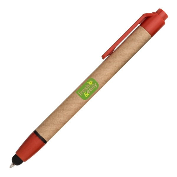 Eco Friendly Recycled Paper Ballpoint Pen W/ Stylus