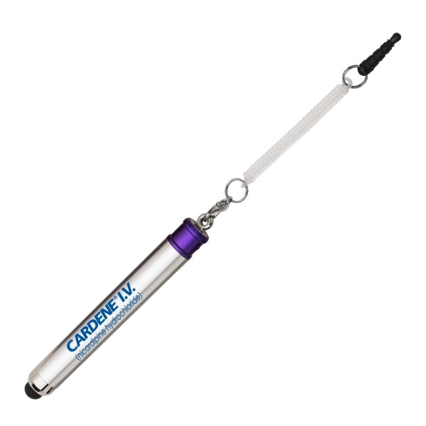 Emeryl Mini Stylus Pen W/ Bungee Coil