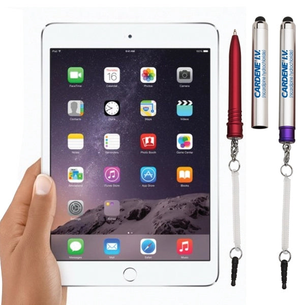 Emeryl Mini Stylus Pen W/ Bungee Coil