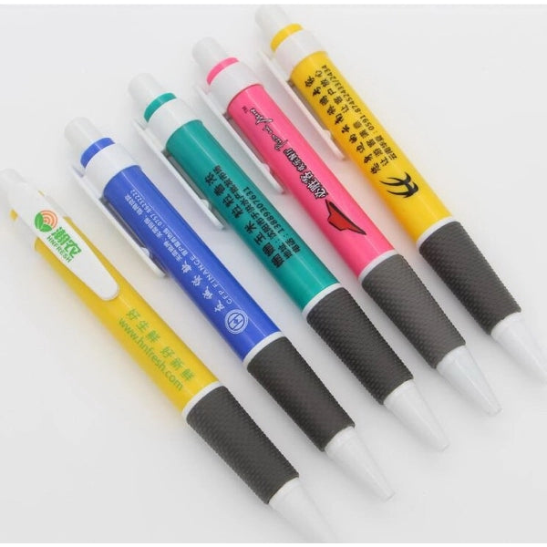 Classic plastic ballpoint pen with silicone grip