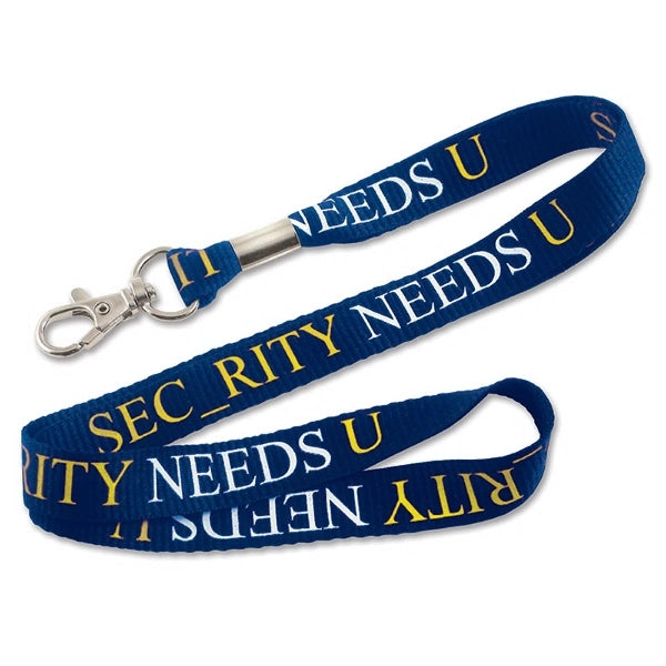 1" Custom Silkscreen Lanyards, Flat Ribbed Polyester