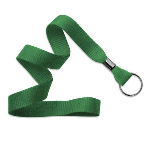 5/8" Blank Non-Breakaway Lanyards w Split Ring, Flat Ribbed