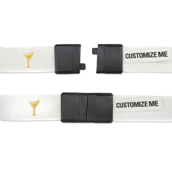 3/4" Glitter Ink Custom Silkscreen Lanyards, Flat Ribbed