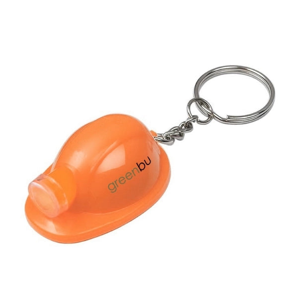 Plastic Construction Hat Bottle Opener Keychain