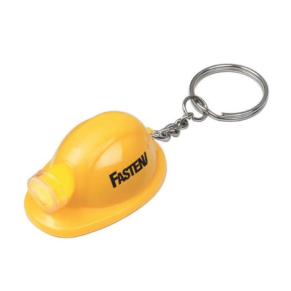 Plastic Construction Hat Bottle Opener Keychain