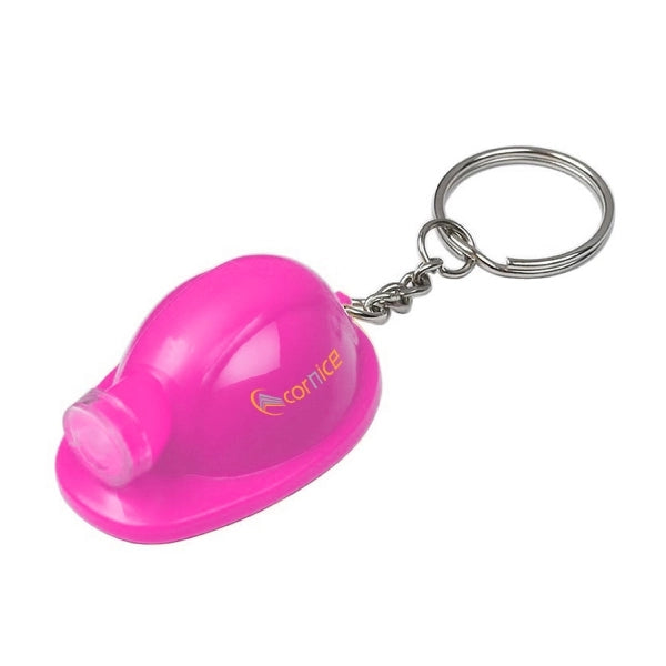 Plastic Construction Hat Bottle Opener Keychain