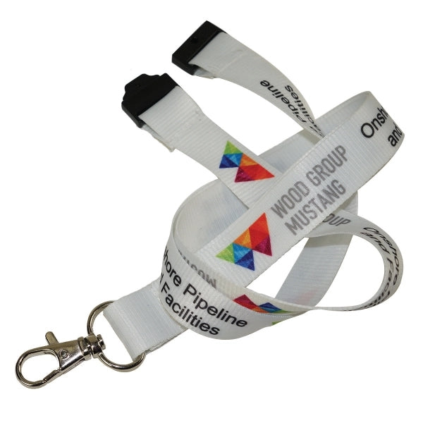 Polyester Sublimated Lanyard w/ Safety Breakaway ID Holder
