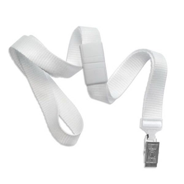5/8" Blank Breakaway Lanyards with Bulldog Clip, Flat Ribbed