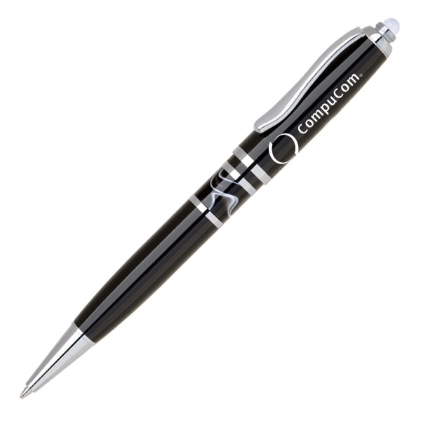 Cooper Brass Twist Action Ballpoint Pen W/ LED Light
