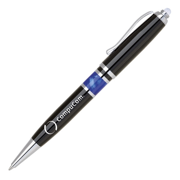 Cooper Brass Twist Action Ballpoint Pen W/ LED Light
