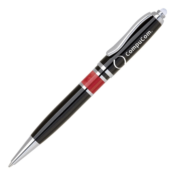Cooper Brass Twist Action Ballpoint Pen W/ LED Light