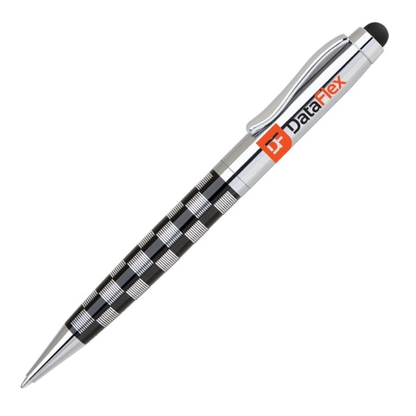 Korra Checkered Twist Action Ballpoint Pen W/ Stylus