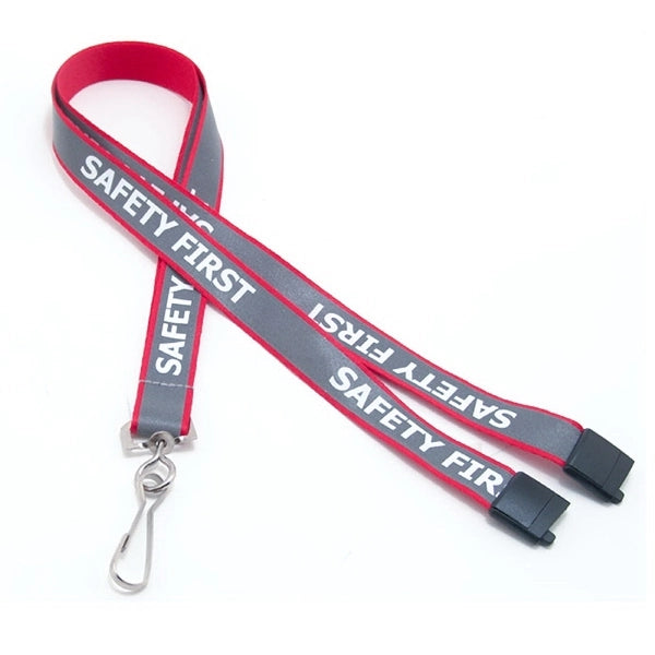 3/4" Safety Reflective Custom Silkscreen Lanyards