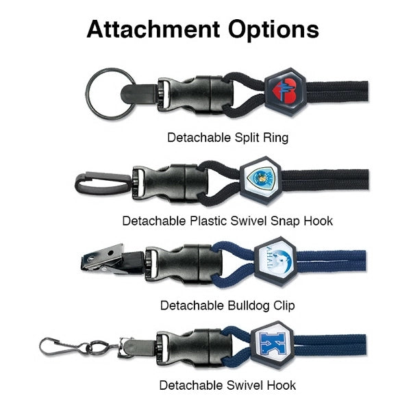 1/4" Quick-Ship Detachable Lanyards w/ Diamond Custom Slider