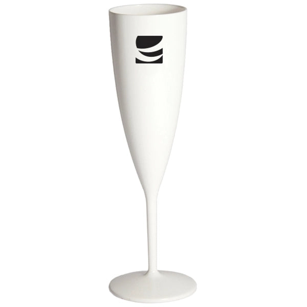 6 oz Champagne Flute Clear White Black