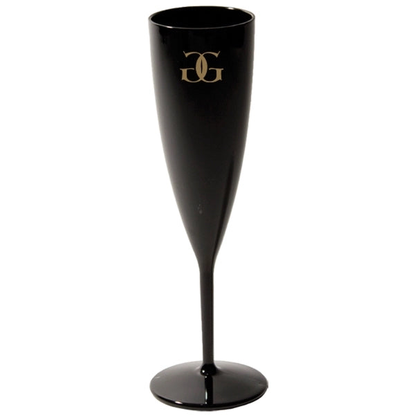 6 oz Champagne Flute Clear White Black