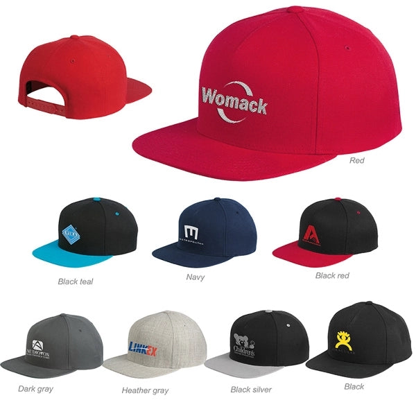 Yupoong 5-Panel Wool Blend Snapback Cap