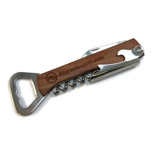 Wooden Bottle Opener & Wine Corkscrew Multitool