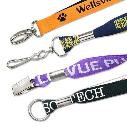 1" 2Tone Custom Woven Polyester Lanyards with Breakaway