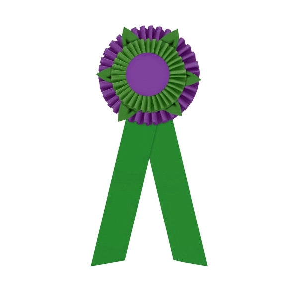 5" Double Rosette 12" long w/Peaks & 2 Streamers