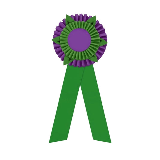 5" Double Rosette 12" long w/Peaks & 2 Streamers