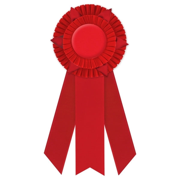 5" Double Rosette 12" long w/Peaks & 3 Streamers