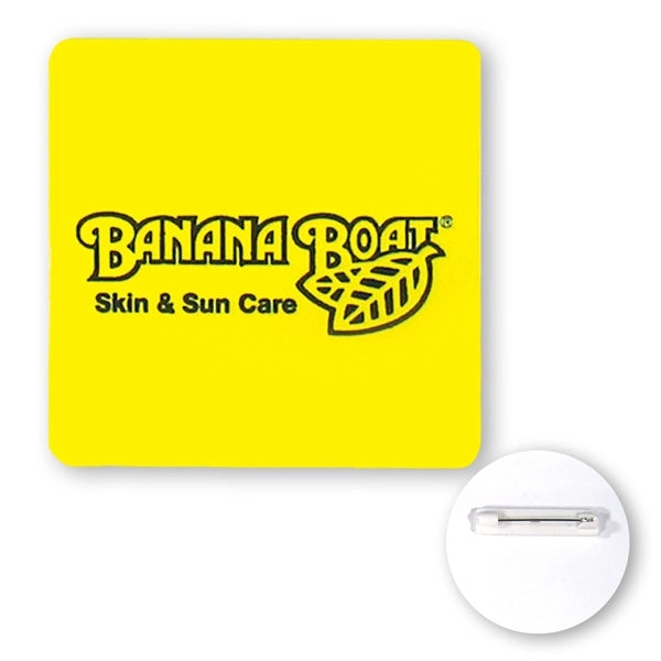 3 1/2" Square Full Color Chipboard Button