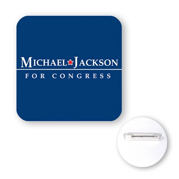 2 1/2" Square Full Color Chipboard Button
