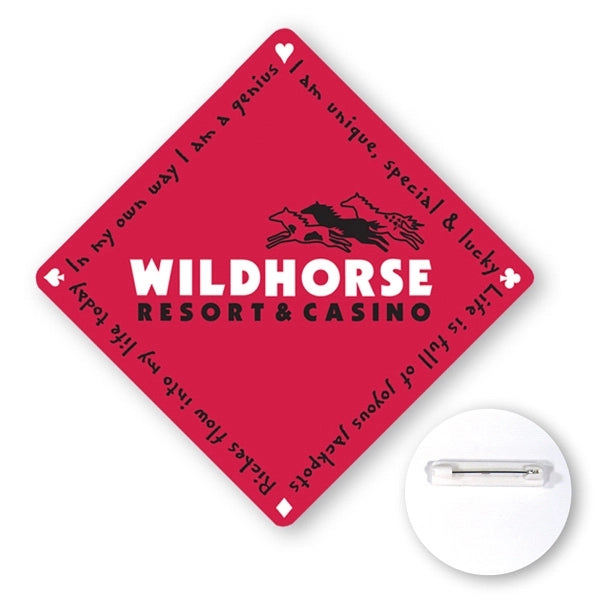 3" Square Full Color Chipboard Button