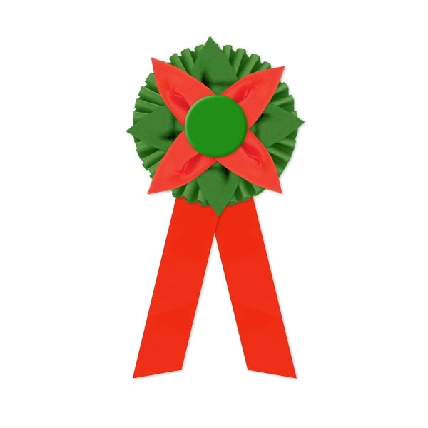 6" Rosette 12" long with 2 streamers