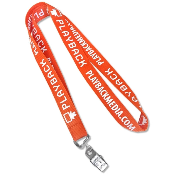 3/4" Wide Economy Flat Polyester Lanyard - Screen Printed