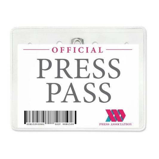 Horizontal Clip-On Clothing-Friendly Badge Holders, 4" x 3"