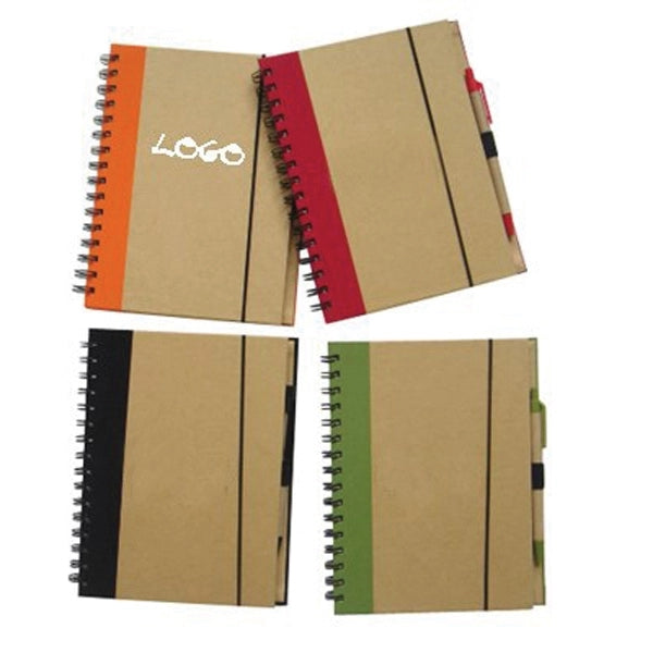 Eco Handy Pocket Spiral Notebook With Pen