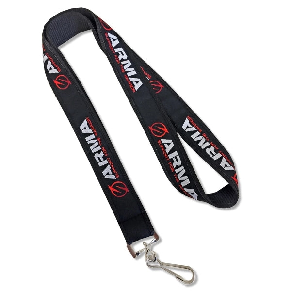 1" Wide Double Layered Woven Lanyard - embroidered