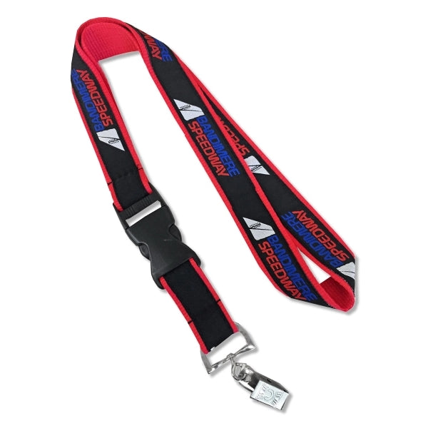 1" Wide Double Layered Woven Lanyard - embroidered
