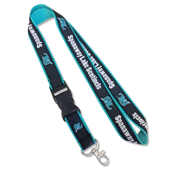 1" Wide Double Layered Woven Lanyard - embroidered